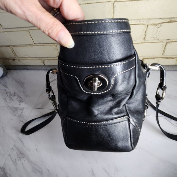 Euc Vintage Coach Gallery Y2K Black Leather Shoulder Bag Tote Purse c - Picture 7 of 11